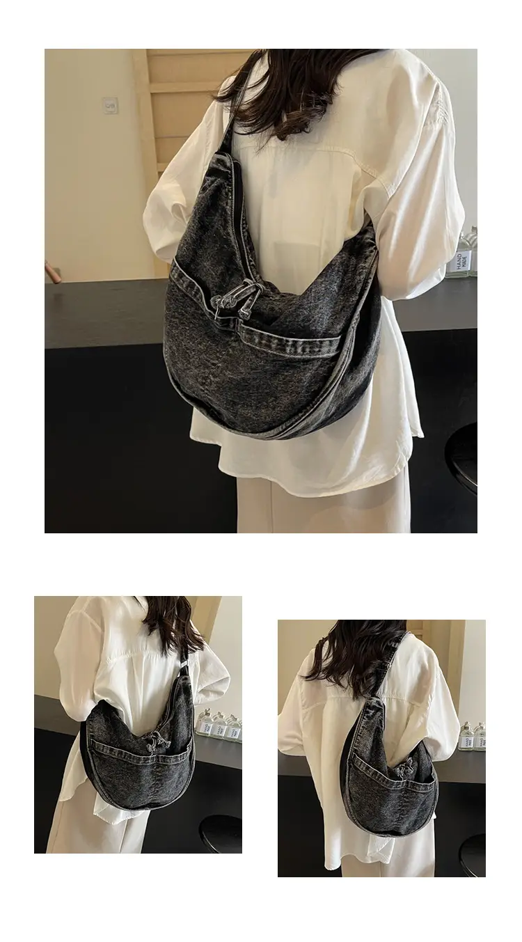 Retro Denim Shoulder Bag for Women Casual Commute — feature 11