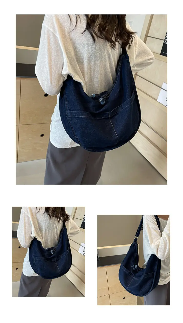 Retro Denim Shoulder Bag for Women Casual Commute — feature 12