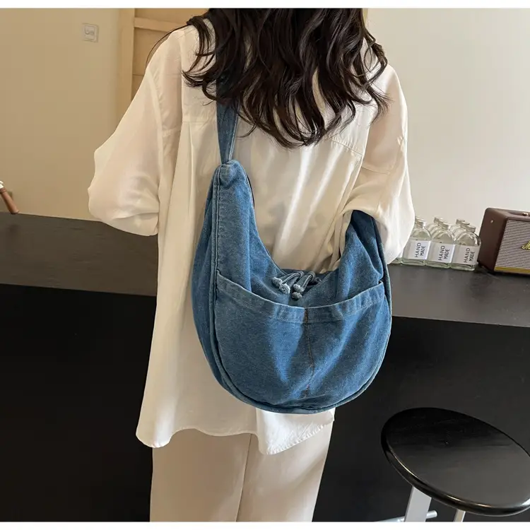 Retro Denim Shoulder Bag for Women Casual Commute — feature 14