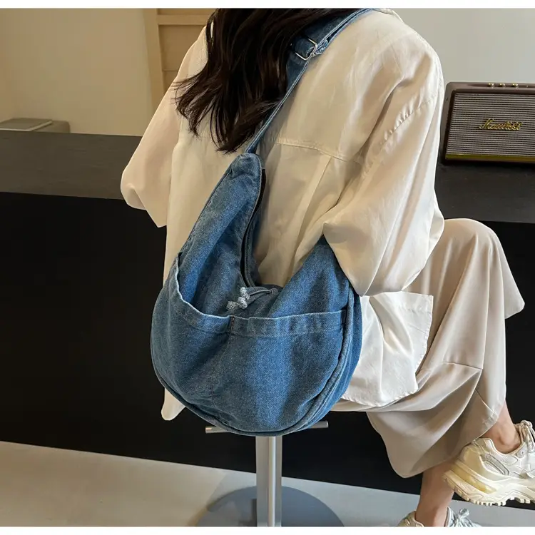 Retro Denim Shoulder Bag for Women Casual Commute — feature 17