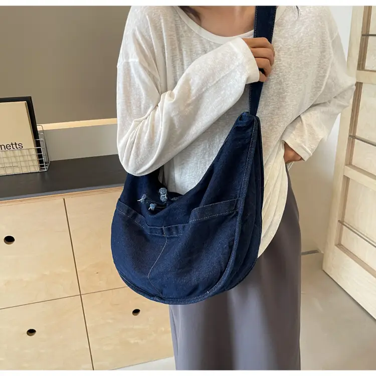 Retro Denim Shoulder Bag for Women Casual Commute — feature 22