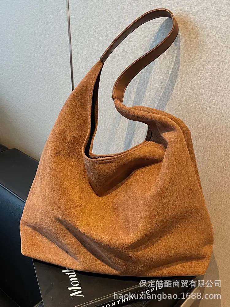 Women's 2-Piece Tan Suede Tote & Wallet Set - Image 5