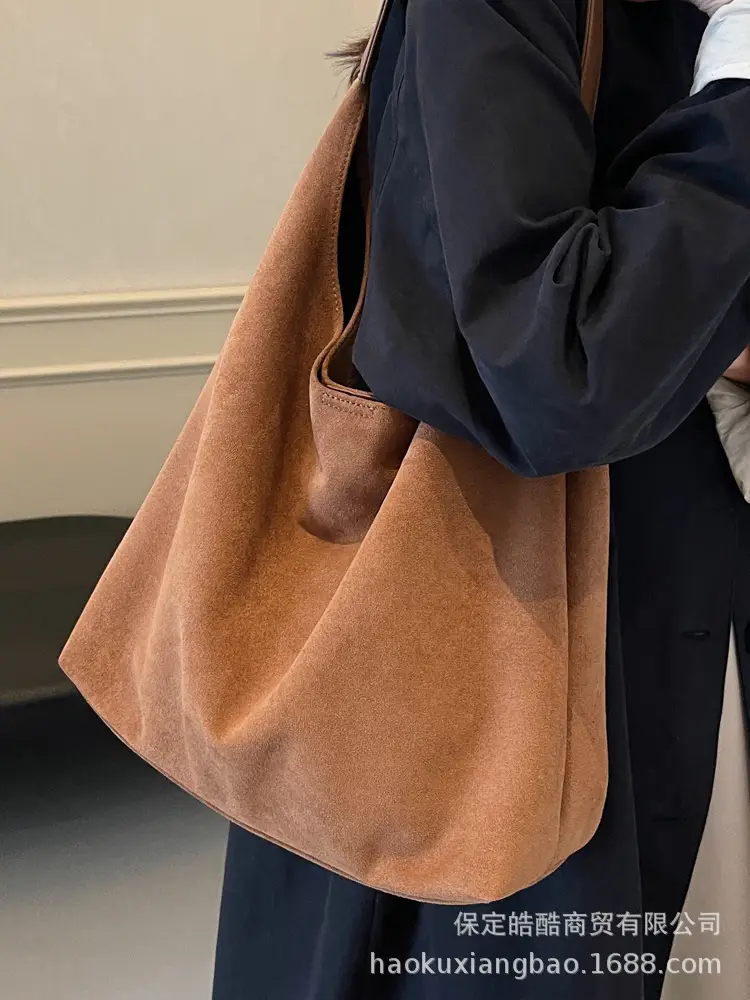 Women's 2-Piece Tan Suede Tote & Wallet Set - Image 8