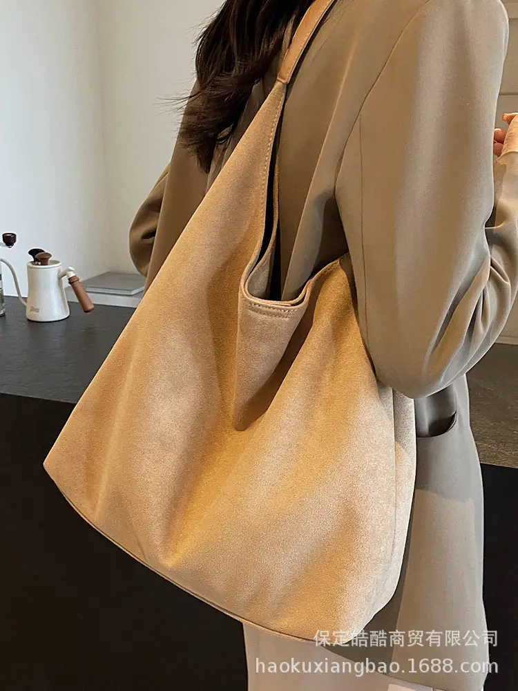Women's 2-Piece Tan Suede Tote & Wallet Set - Image 9