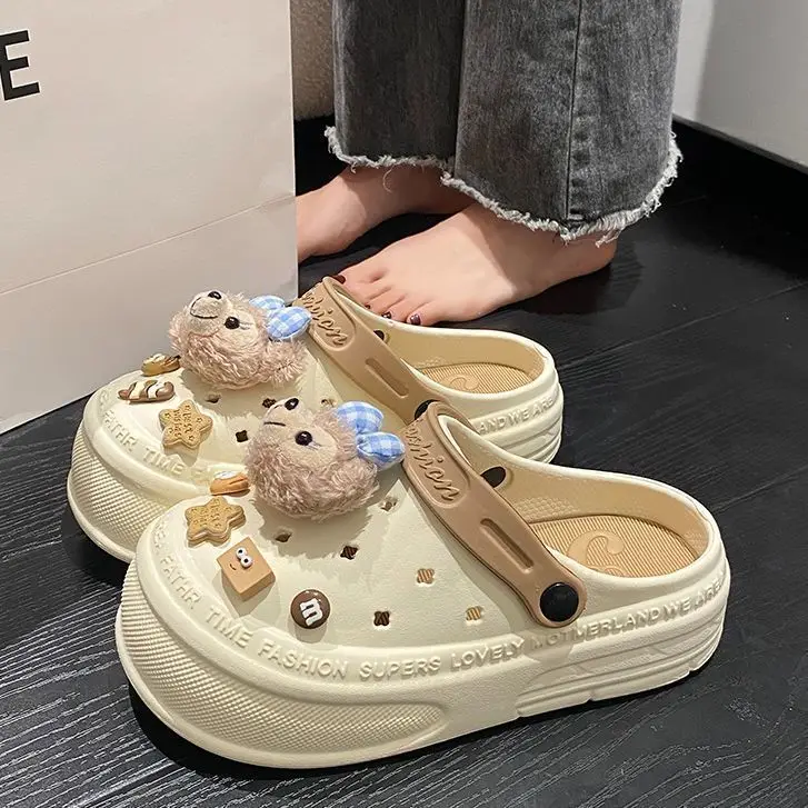 Women Pink White Bear Clogs Slip-On Comfort - Image 7