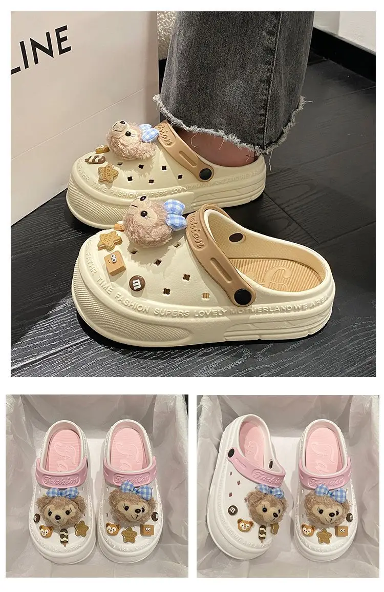Women Pink White Bear Clogs Slip-On Comfort — feature 14