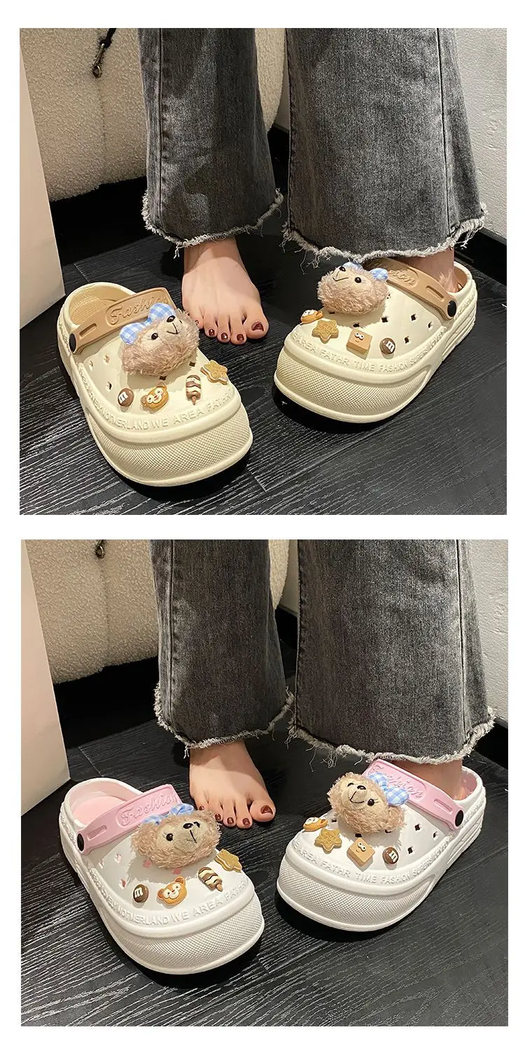 Women Pink White Bear Clogs Slip-On Comfort — feature 16