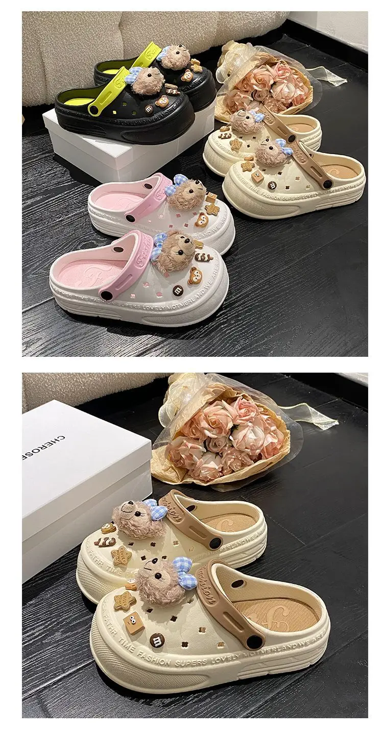Women Pink White Bear Clogs Slip-On Comfort — feature 20