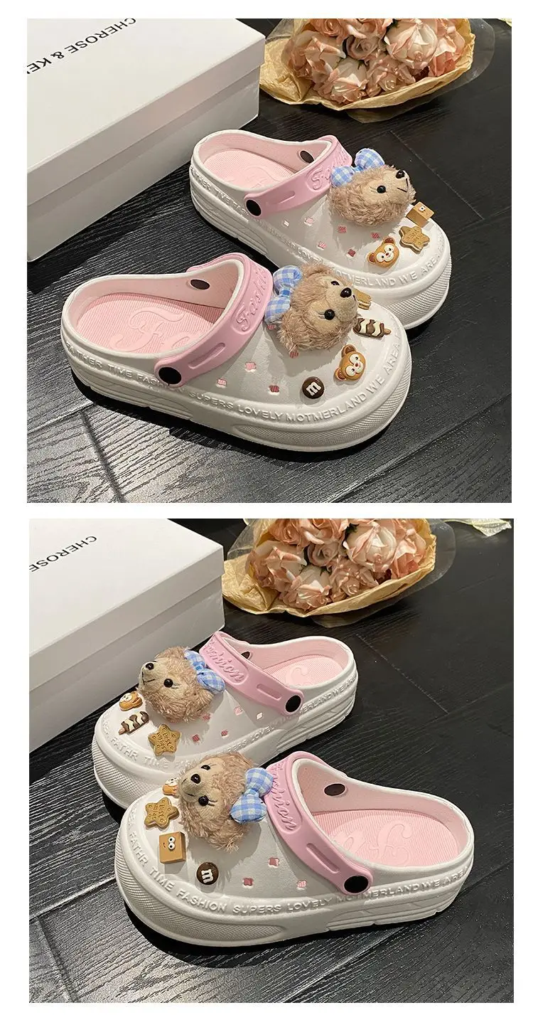 Women Pink White Bear Clogs Slip-On Comfort — feature 22