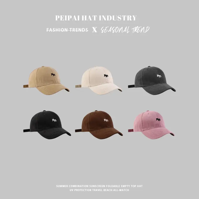 Women's Fox Embroidered Beige Baseball Cap - Image 14