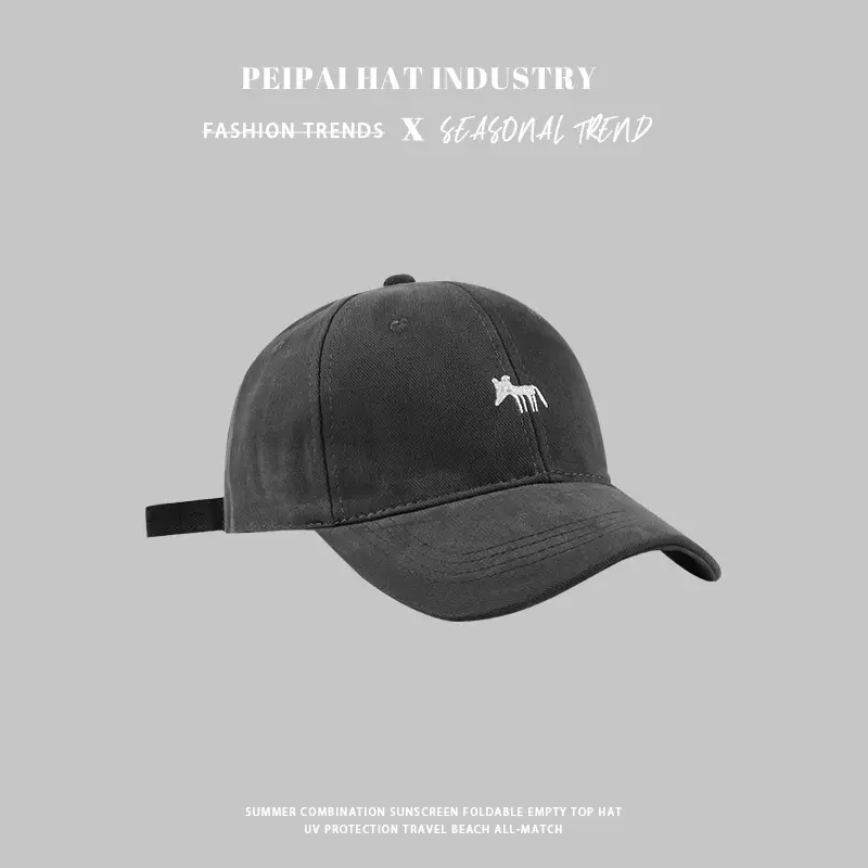 Women's Fox Embroidered Beige Baseball Cap - Image 2