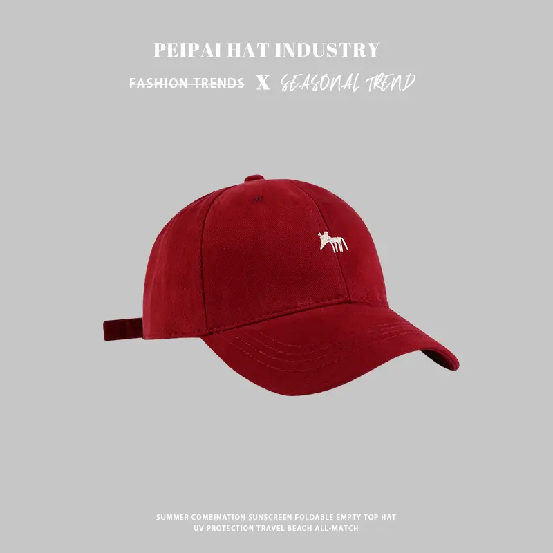 Women's Fox Embroidered Beige Baseball Cap - Image 7