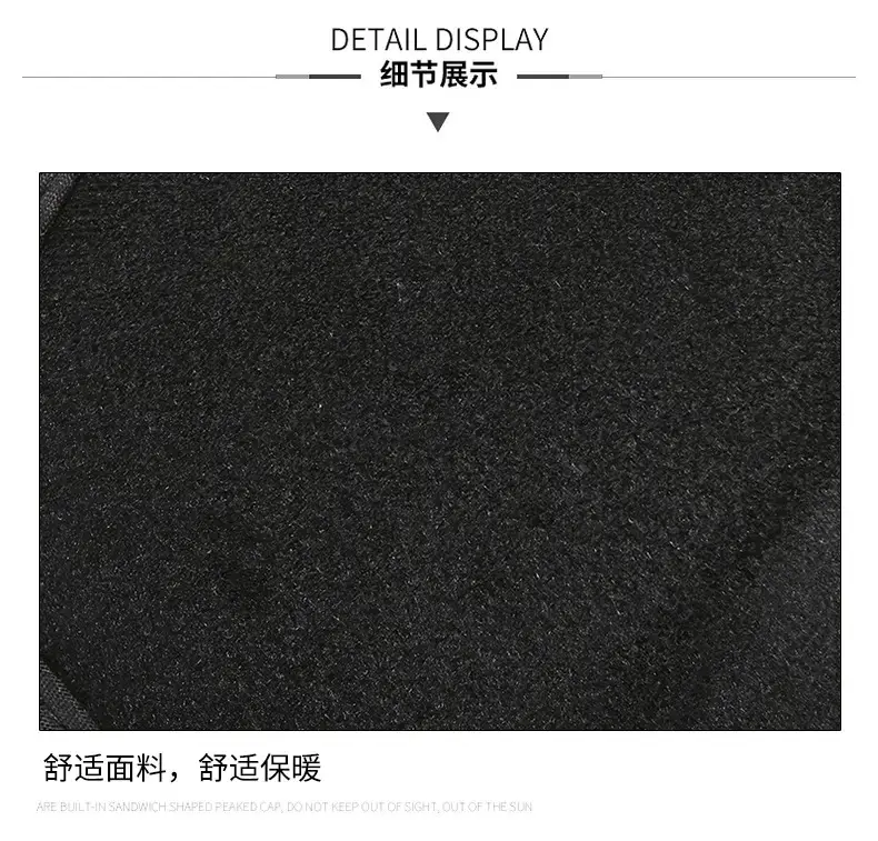 Men's Black Wool Baseball Cap with Ear Protection — feature 15