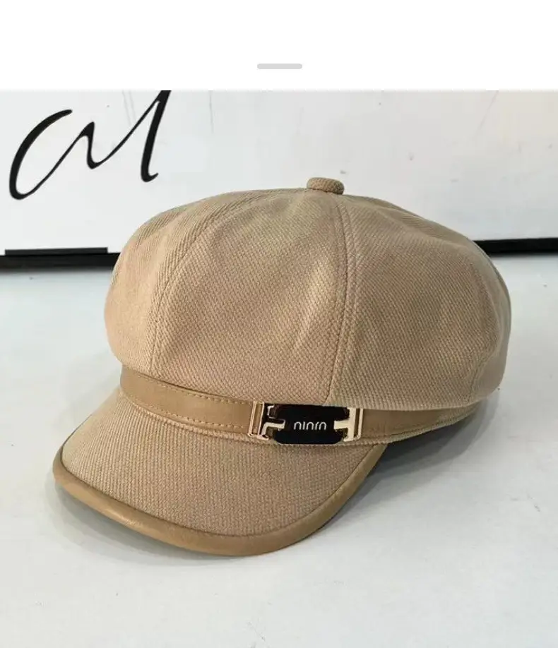 Women's Winter Cap Tan Brown Retro Style — feature 11