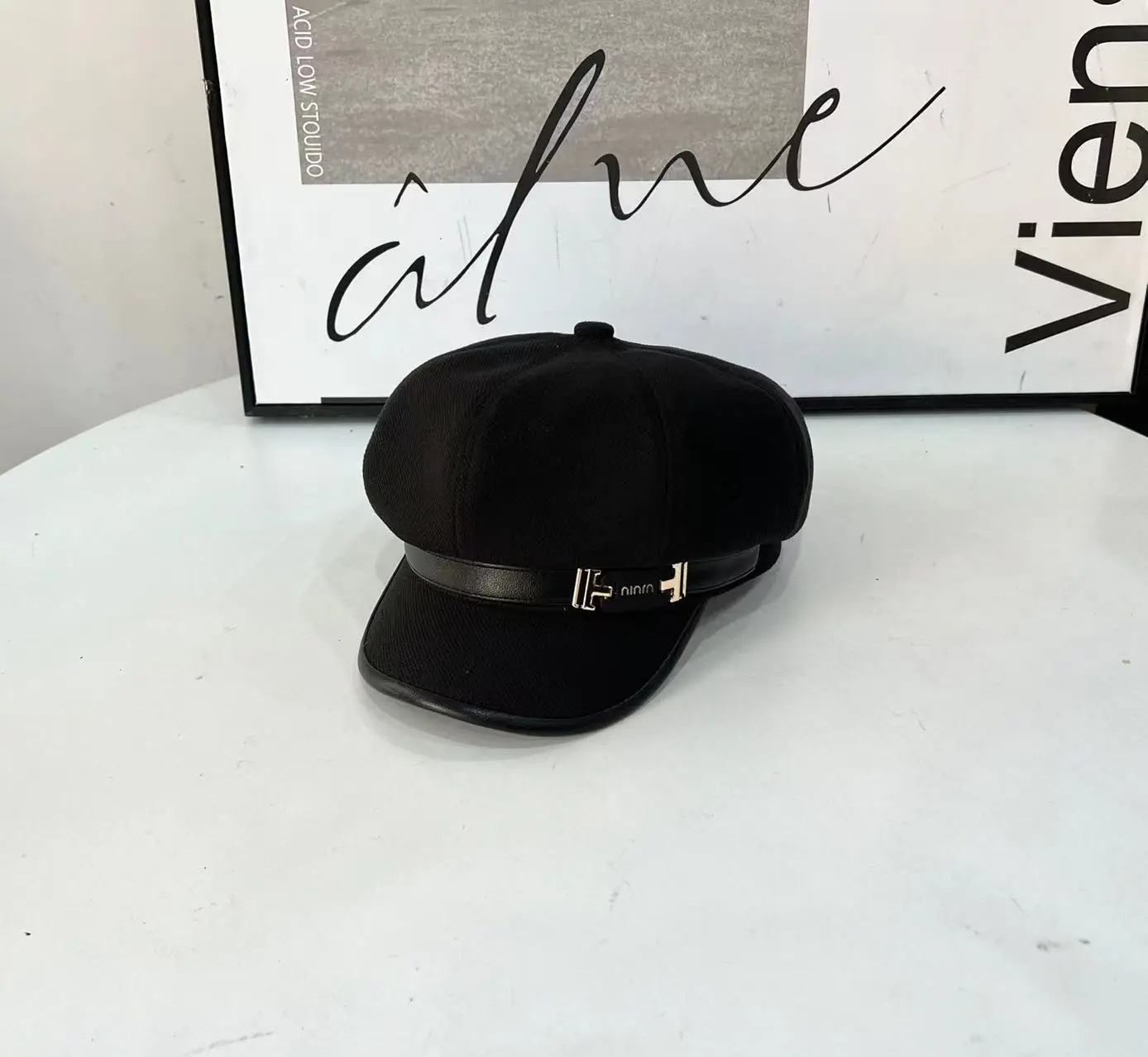 Women's Winter Cap Tan Brown Retro Style - Image 2