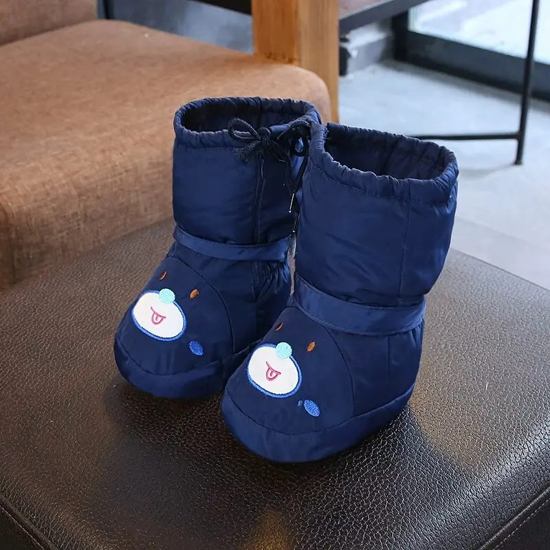 Baby Winter Cotton Shoes with Fleece Lining, Waterproof, Anti-Slip, 3-6-12M