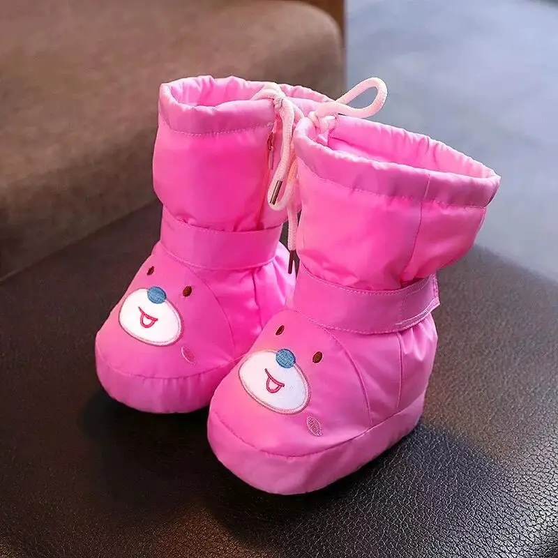 Baby Winter Cotton Shoes with Fleece Lining, Waterproof, Anti-Slip, 3-6-12M