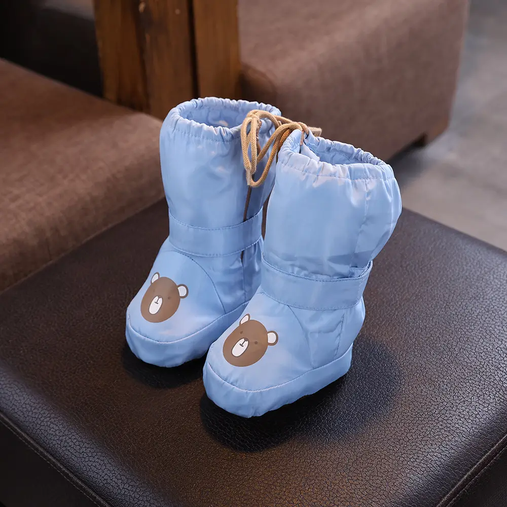 Baby Winter Cotton Shoes with Fleece Lining, Waterproof, Anti-Slip, 3-6-12M