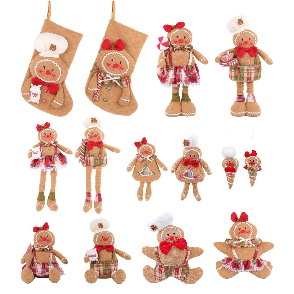 Christmas Gingerbread Doll Decor 16g Fabric - Image 19