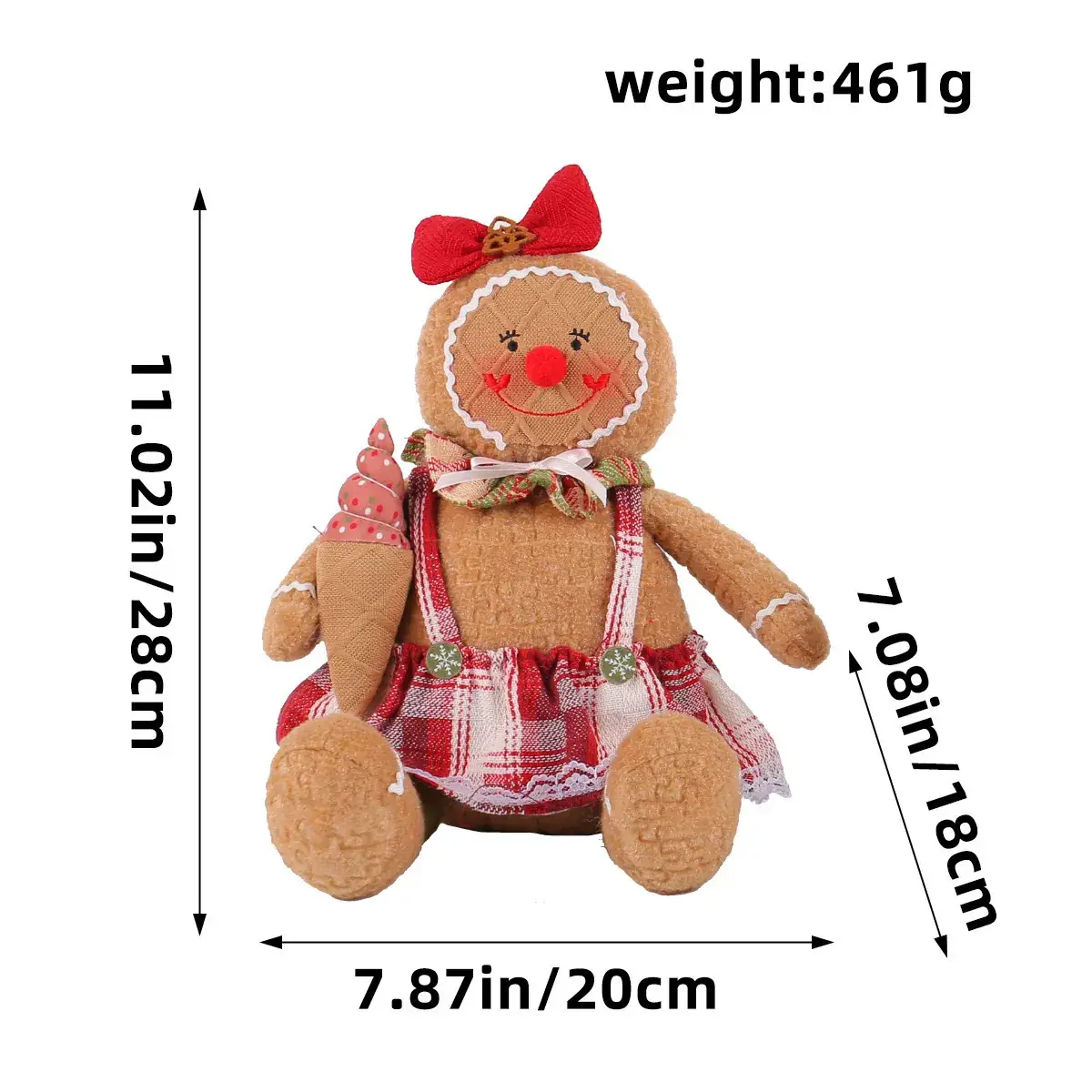 Christmas Gingerbread Doll Decor 16g Fabric - Image 14