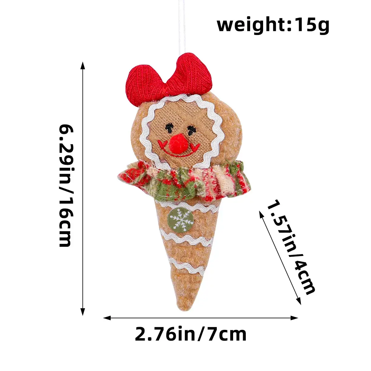 Christmas Gingerbread Doll Decor 16g Fabric - Image 2