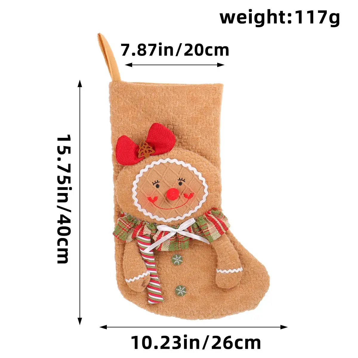 Christmas Gingerbread Doll Decor 16g Fabric - Image 4