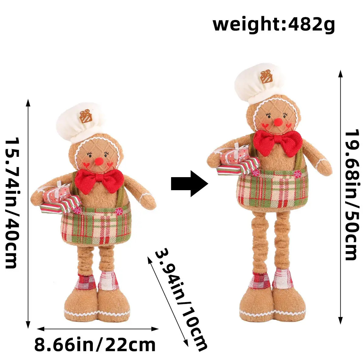 Christmas Gingerbread Doll Decor 16g Fabric - Image 5