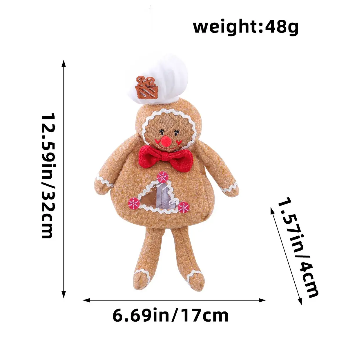 Christmas Gingerbread Doll Decor 16g Fabric - Image 7