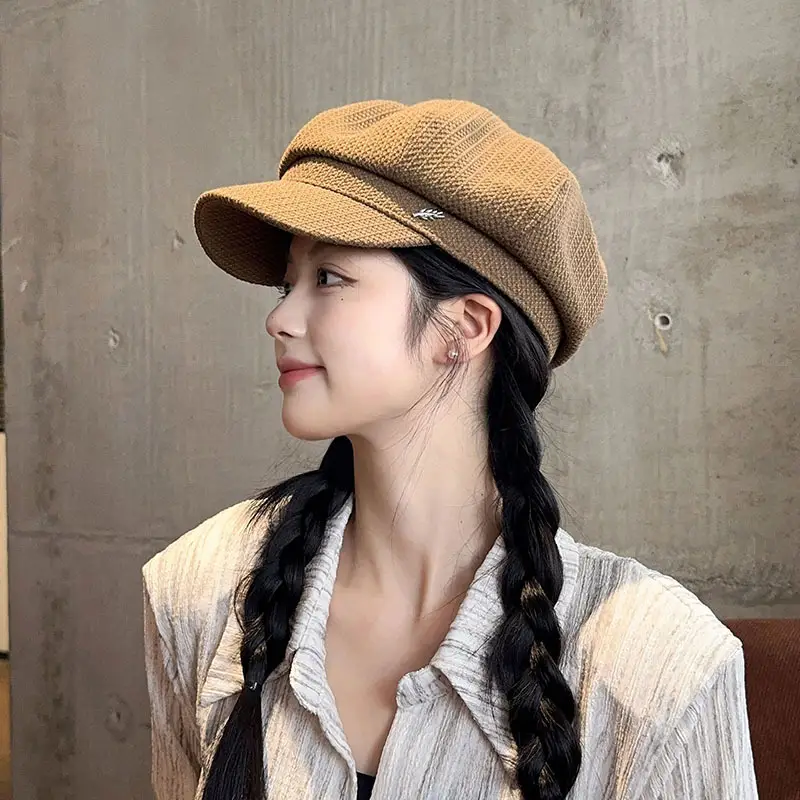 Kids Korean Style Black Octagonal Beret Cap - Image 9