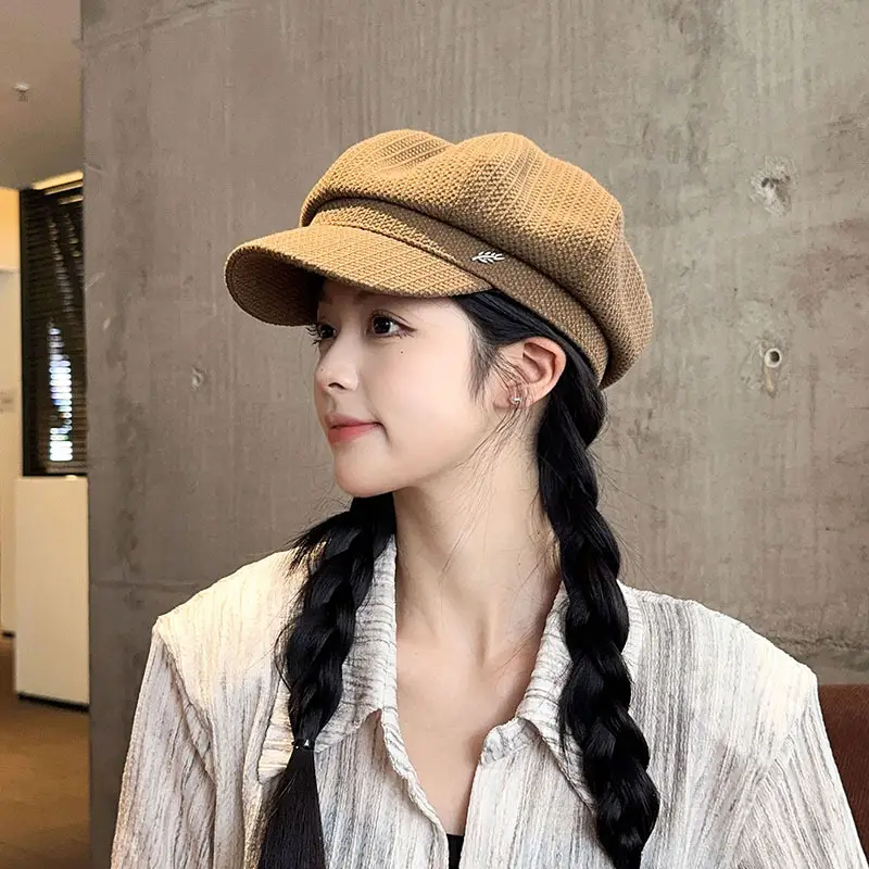 Kids Korean Style Black Octagonal Beret Cap — feature 11