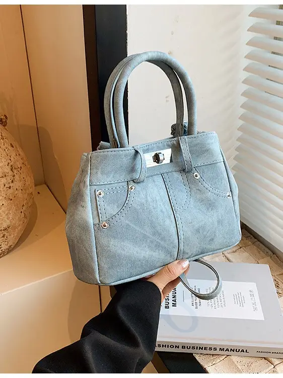 Light Blue Suede Crossbody Bag for Women 2026 - Image 5