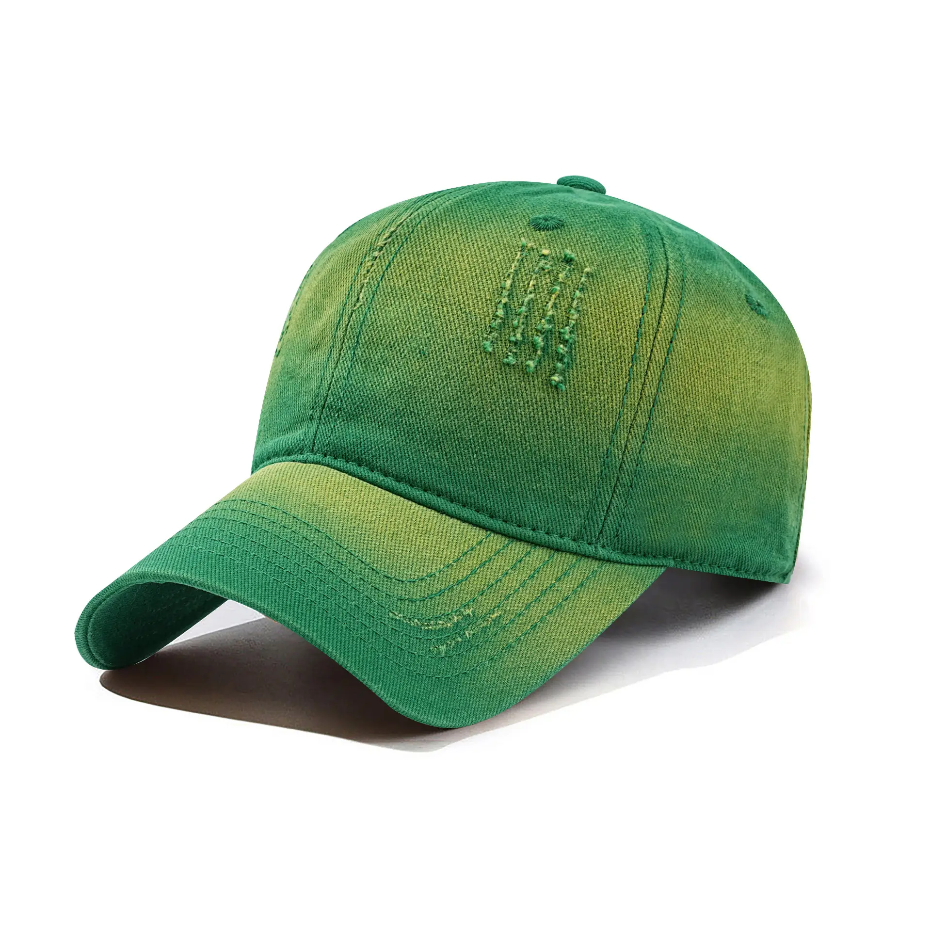 Men Distressed Cotton Baseball Cap Large Bim Grey - Image 13