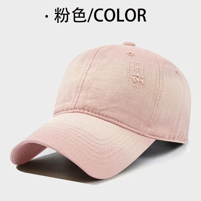 Men Distressed Cotton Baseball Cap Large Bim Grey - Image 3