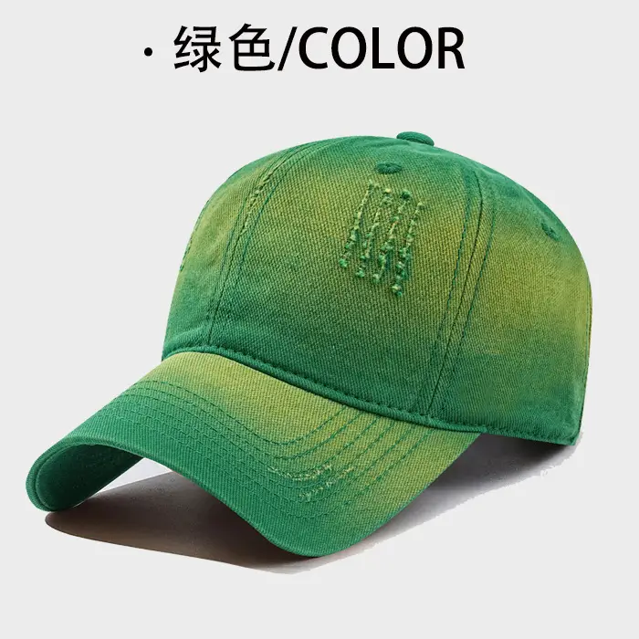 Men Distressed Cotton Baseball Cap Large Bim Grey - Image 4