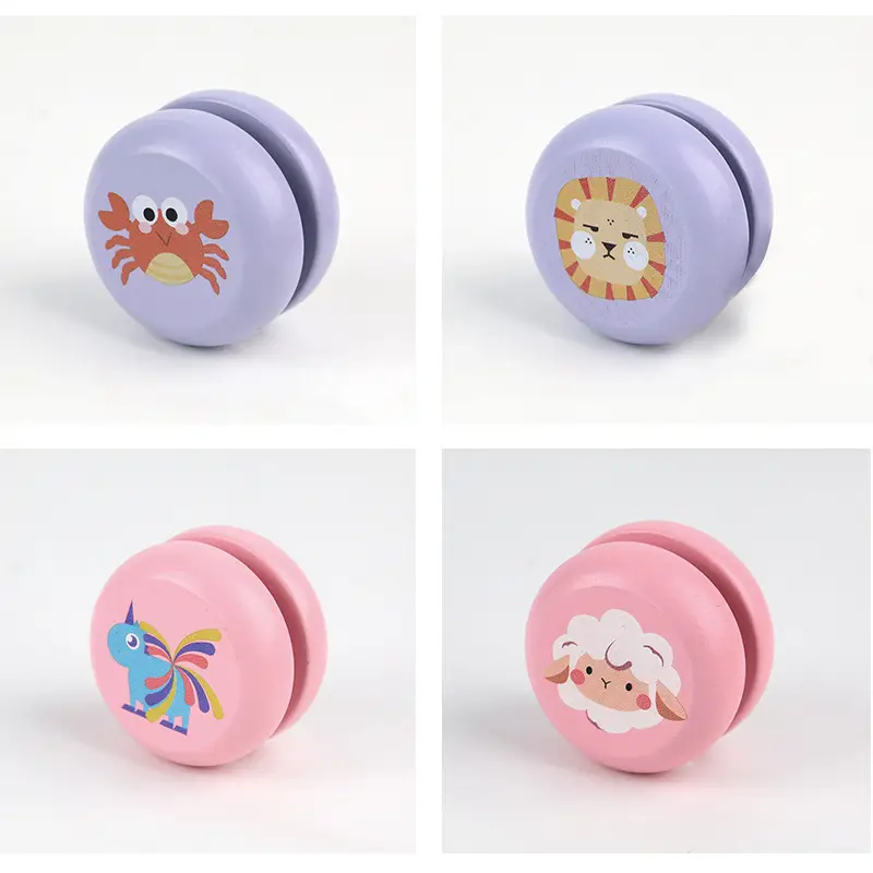 Children's Wooden Yo-Yo Cartoon Animal Educational Early Education Toys Cute Kindergarten Gifts Yo-Yo Wholesale