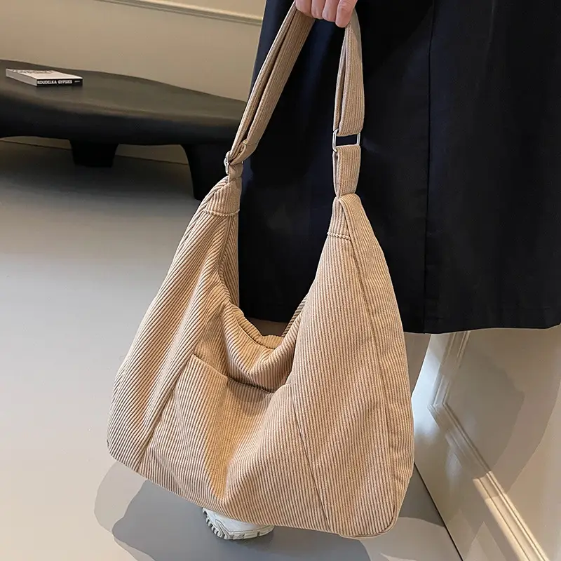 Green Corduroy Women's Large Tote Bag - Image 8