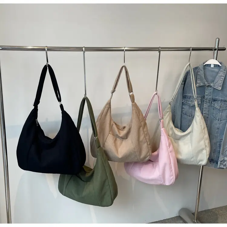 Green Corduroy Women's Large Tote Bag — feature 14