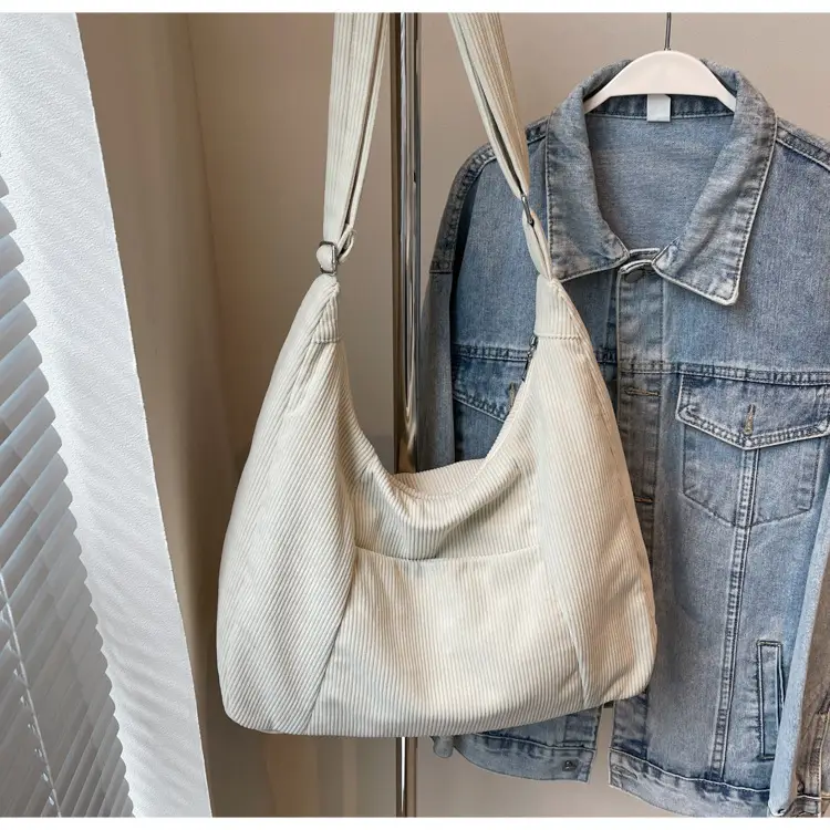 Green Corduroy Women's Large Tote Bag — feature 21