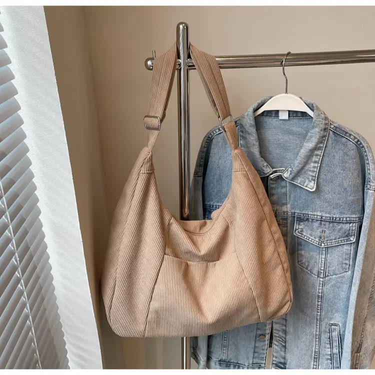 Green Corduroy Women's Large Tote Bag — feature 22