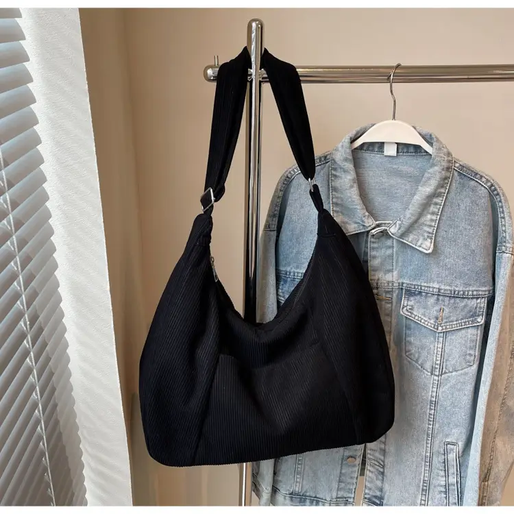 Green Corduroy Women's Large Tote Bag — feature 24