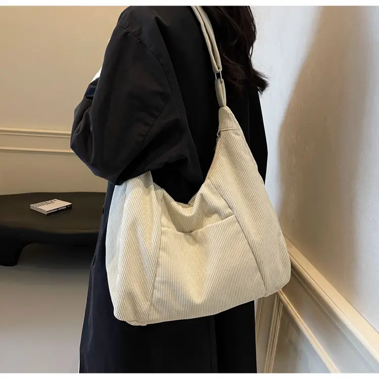 Green Corduroy Women's Large Tote Bag — feature 26
