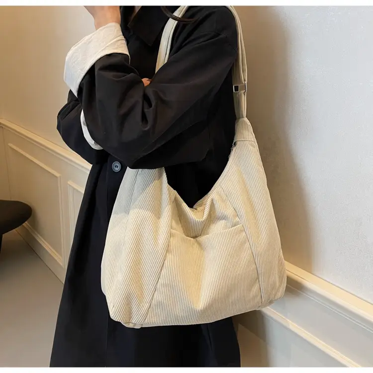 Green Corduroy Women's Large Tote Bag — feature 27