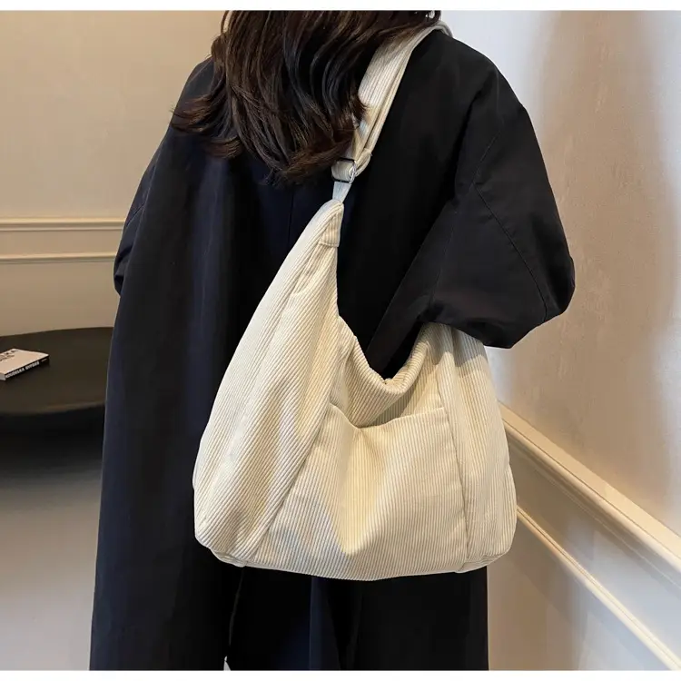 Green Corduroy Women's Large Tote Bag — feature 28