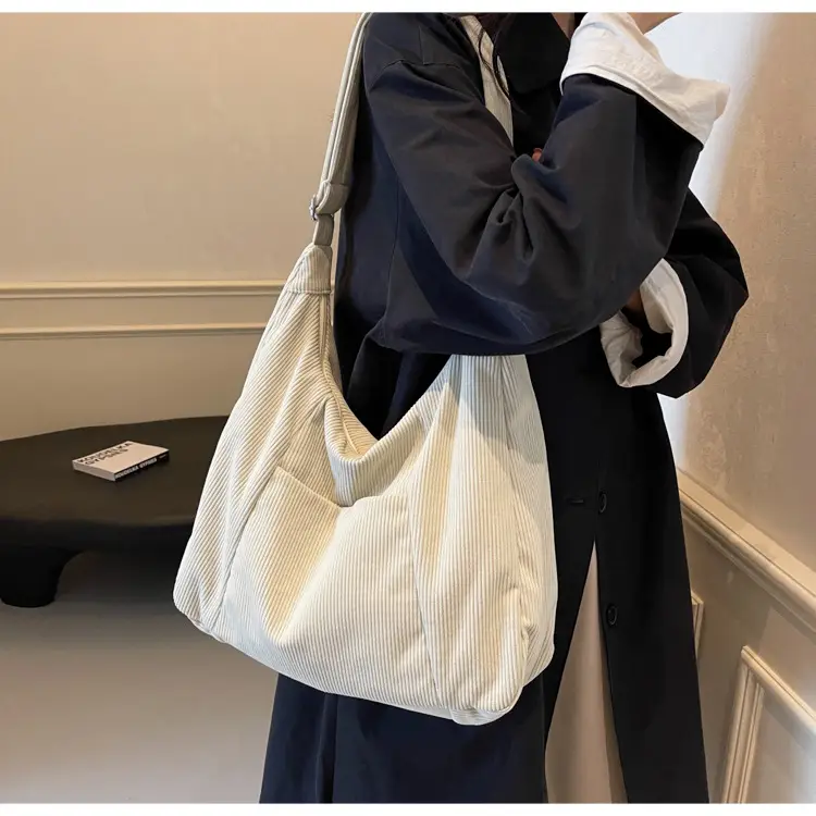 Green Corduroy Women's Large Tote Bag — feature 29