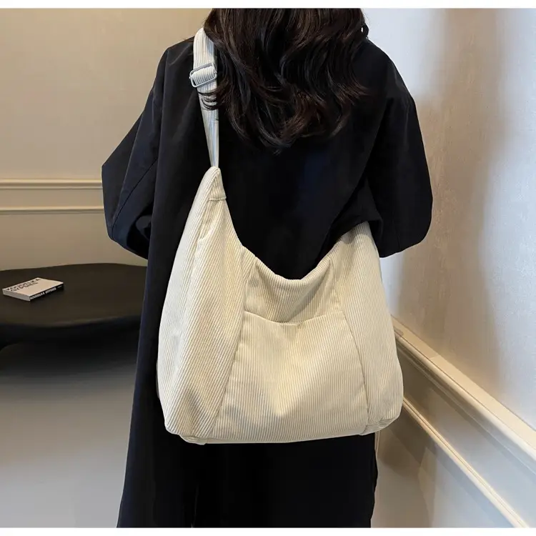 Green Corduroy Women's Large Tote Bag — feature 30