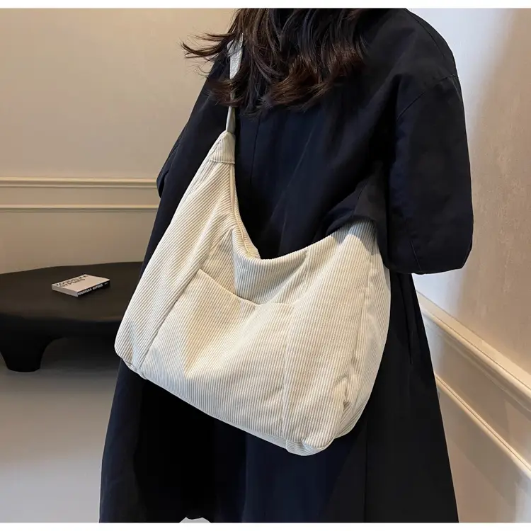Green Corduroy Women's Large Tote Bag — feature 31