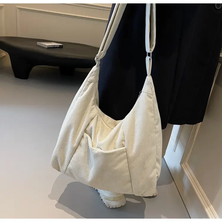 Green Corduroy Women's Large Tote Bag — feature 32