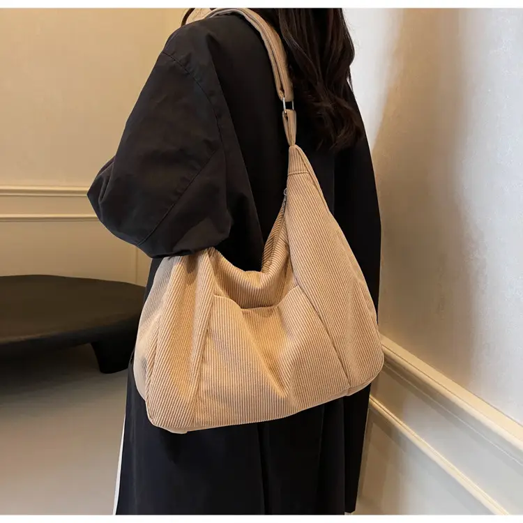 Green Corduroy Women's Large Tote Bag — feature 33