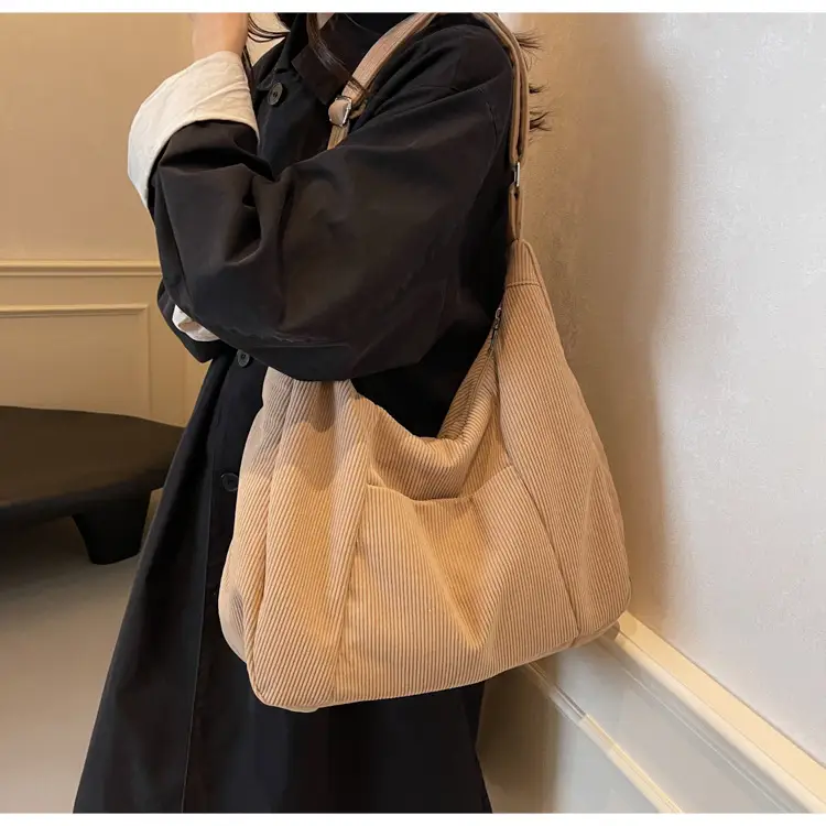 Green Corduroy Women's Large Tote Bag — feature 34