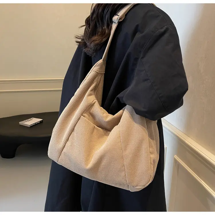 Green Corduroy Women's Large Tote Bag — feature 35